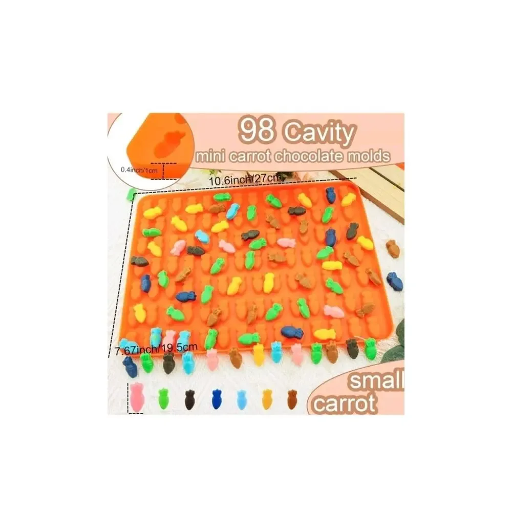 Easter Molds Silicone Mini Egg, Bunny, Carrot Molds for Chocolate Candy Gummies